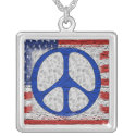 Tattered Peace Flag necklaces