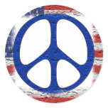Tattered Peace Flag Round Sticker