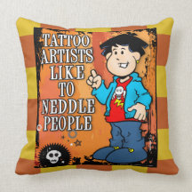 Tatto Artist Throw Pillow