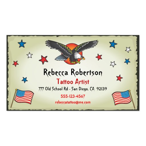 Tattoo American Eagle Business Cards (back side)
