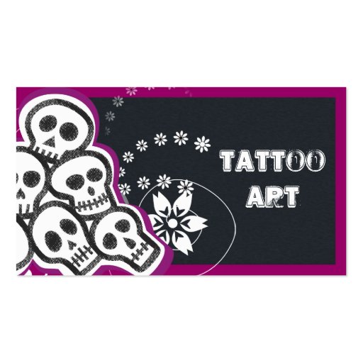 Tattoo Art Business Cards- Skulls (front side)