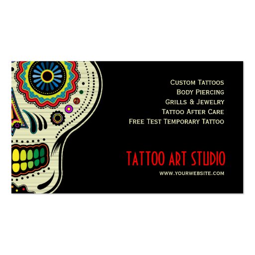 Tattoo Art Shop business card (front side)