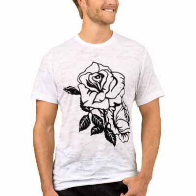 Tattoo Art Style Rose vintage white mens tshirt by TronRx