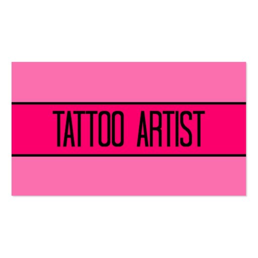 Tattoo Artist Baby and Hot Pink Business Card (front side)