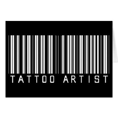 Tattoo Artist Bar Code Greeting Card by NotWorking