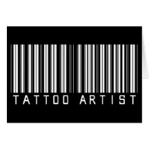 Tattoo Artist Bar Code Greeting Card
