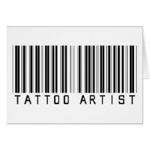Tattoo Artist Bar Code Greeting Cards
