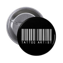 Tattoo Artist Bar Code Pinback Button