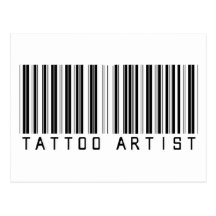 Tattoo Artist Bar Code Postcard