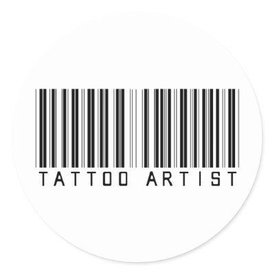 Tattoo Artist Bar Code Sticker by NotWorking