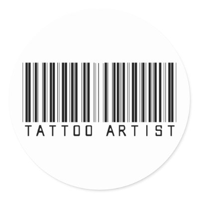 bar code tattoo. Tattoo Artist Bar Code Sticker