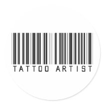 Tattoo Artist Bar Code stickers by NotWorking Tattoo Artist Bar Code stickers