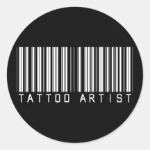 Tattoo Artist Bar Code Sticker