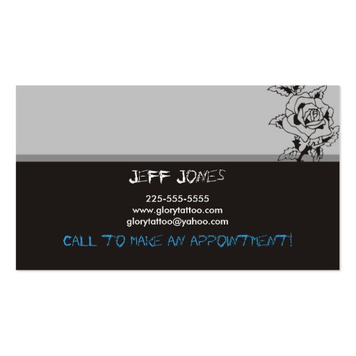 Tattoo Artist Business Card (back side)