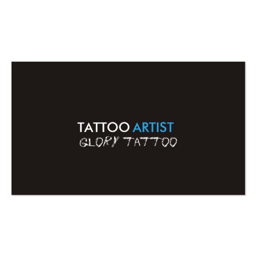 Tattoo Artist Business Card (front side)