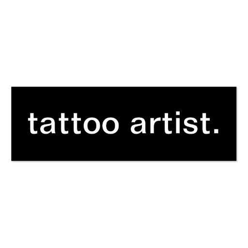 Tattoo Artist Business Card (front side)