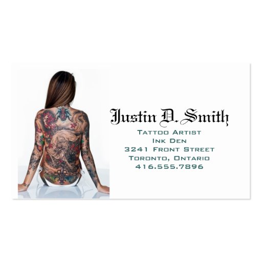 Tattoo Artist Business Card Template (back side)