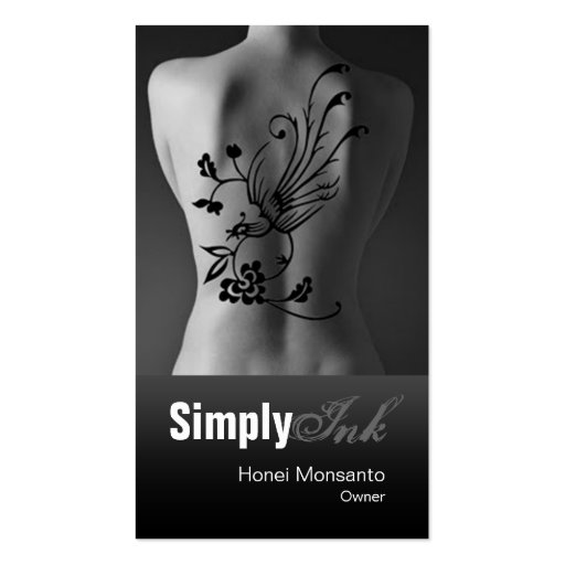 TATTOO ARTIST Simply Ink Business Card Templates (front side)