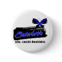 Tattoo Butterfly Anal Cancer Survivor Buttons