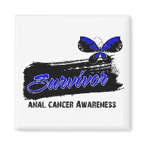 Tattoo Butterfly Anal Cancer Survivor Fridge Magnets