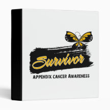 Tattoo Butterfly Appendix Cancer Survivor Vinyl Binder
