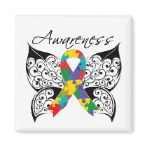 Tattoo Butterfly Awareness - Autism Fridge Magnet