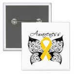 Tattoo Butterfly Awareness - Childhood Cancer buttons