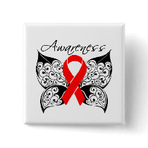 Tattoo Butterfly Awareness - Heart Disease Button