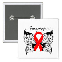 Tattoo Butterfly Awareness - Heart Disease Button
