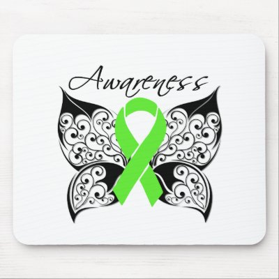 Tattoo Butterfly Awareness - Lymphoma Mouse Pads by cancerapparel