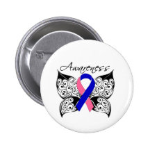 Tattoo Butterfly Awareness - Male Breast Cancer Buttons