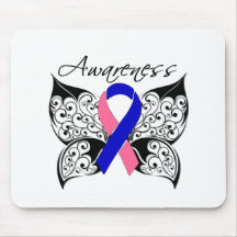 Tattoo Butterfly Awareness - Male Breast Cancer Mousepads