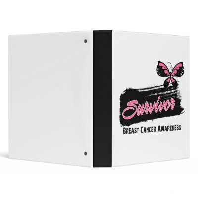 Tattoo Butterfly Breast Cancer Survivor Vinyl Binder by cancerapparel