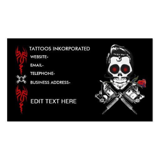 Tattoo design business card templates (front side)