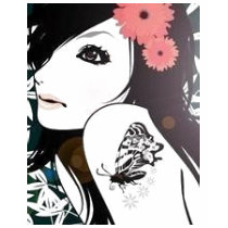 Tattoo Girl with Flowers t-shirts by Keldug Tattoo Girl with Flowers t-shirts