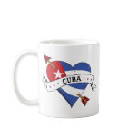 Tattoo Heart and Arrow with Cuban Flag mugs