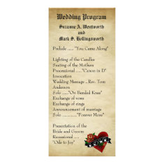 Tattoo Heart and Roses Customized Rack Card