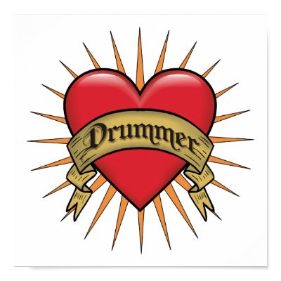 Tattoo Heart Drummer  Poster by TeeShirtsTShirts
