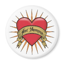Tattoo Heart Hot Momma magnets by TeeShirtsTShirts Tattoo Heart Hot Momma magnets