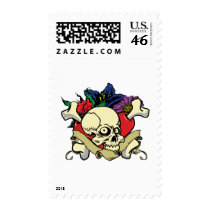 Tattoo Heart Skull Postage Stamps