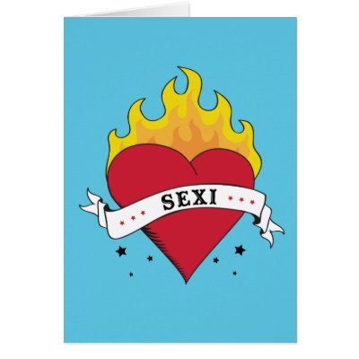 heart tattoos with flames