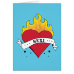 Tattoo Heart with Flames Sexi cards