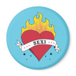 Tattoo Heart with Flames Sexi magnets
