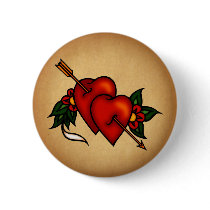 Tattoo Hearts with Arrow Pin