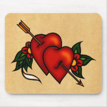 Tattoo Hearts with Arrow Mousepads