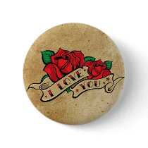 Tattoo I Love You Rose Button buttons