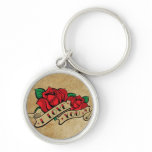 Tattoo I Love You Rose Keychain