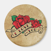 Tattoo I Love You Rose Magnet magnets