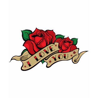 Tattoo I Love You Rose Tshirt by jfarrell12