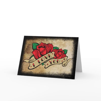 Tattoo I Love You Rose Valentine 39s Card by jfarrell12